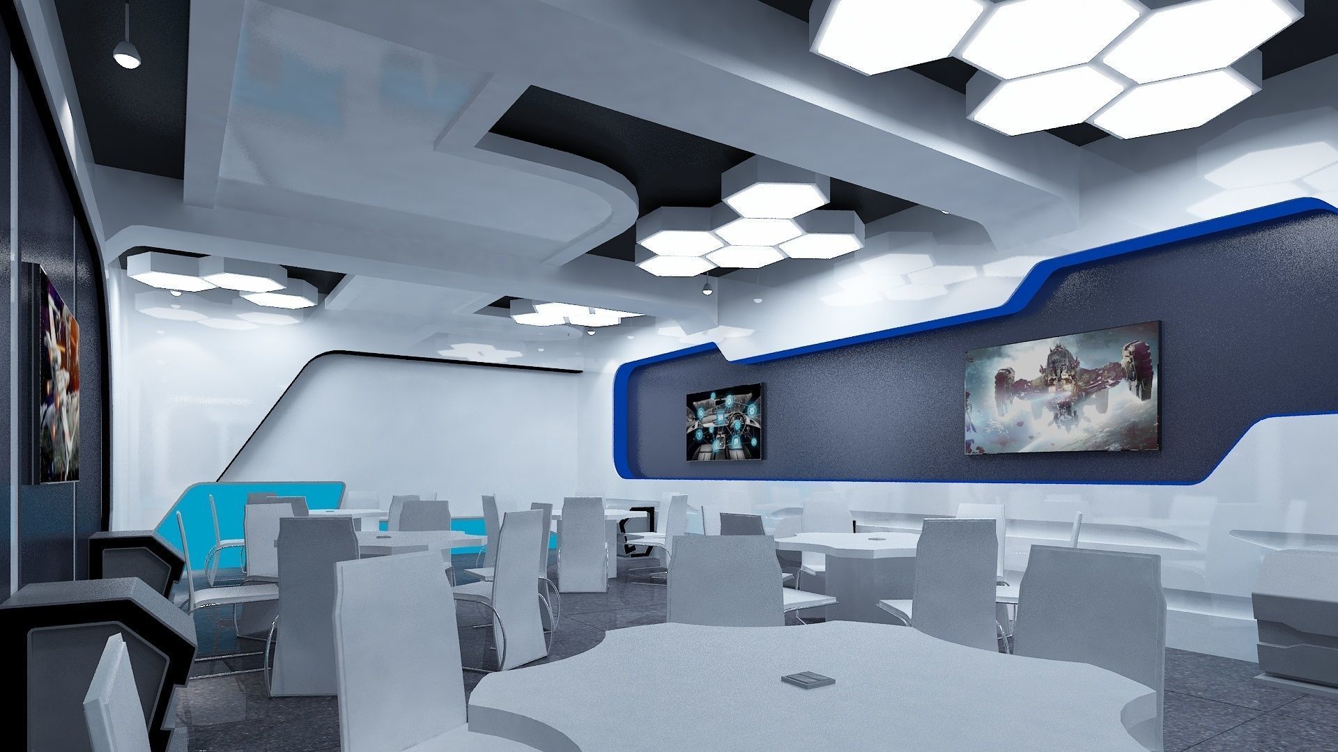 Classroom modern classroom school 3D model_3