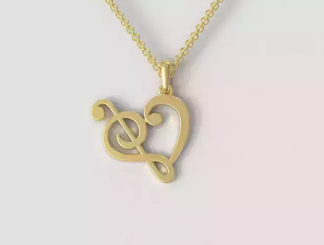 Music Love - Treble Clef Pendant