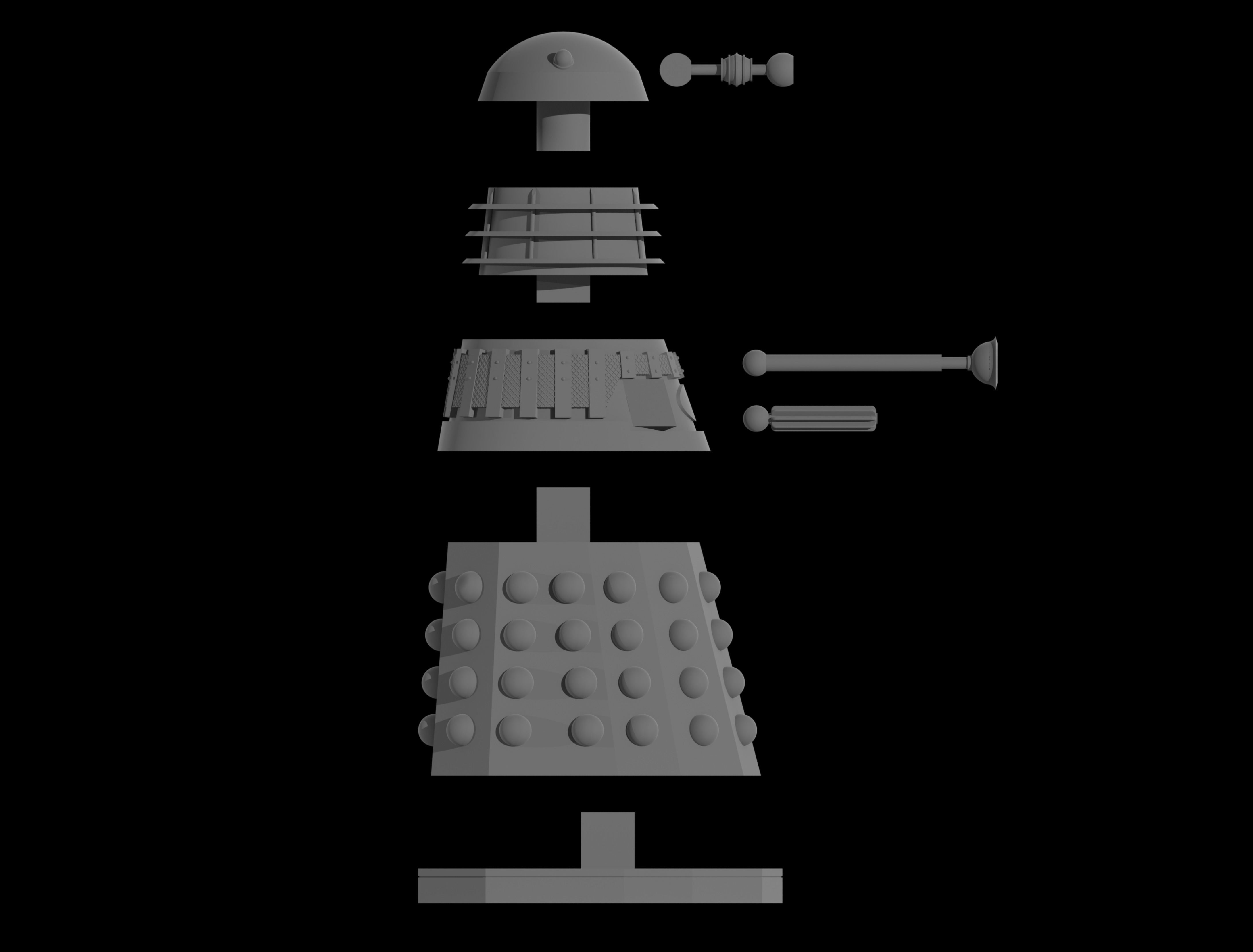 Necros Dalek - 32mm Miniature -  3D print model_1