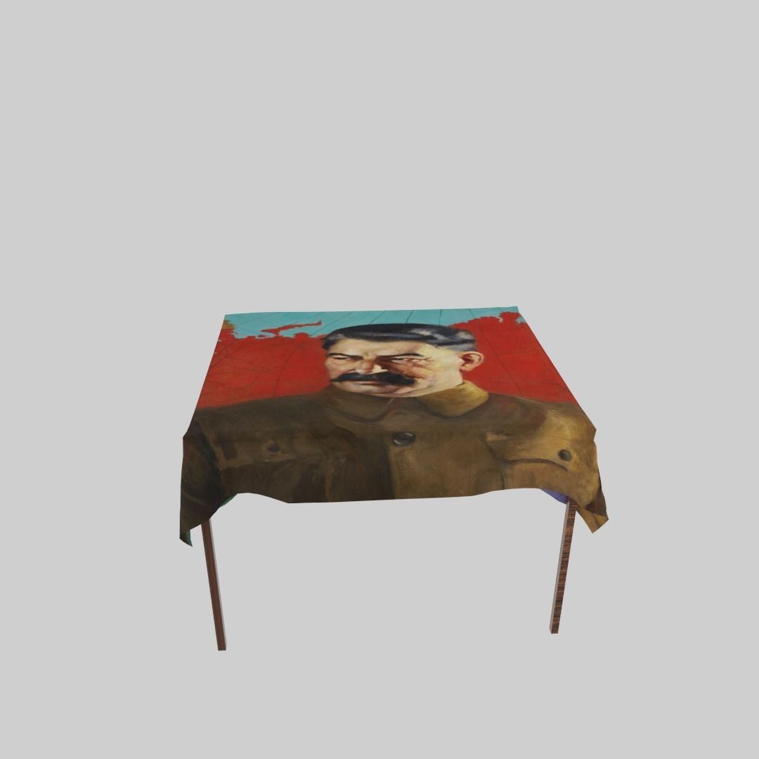 Joseph Stalin table Low-poly 3D model_1