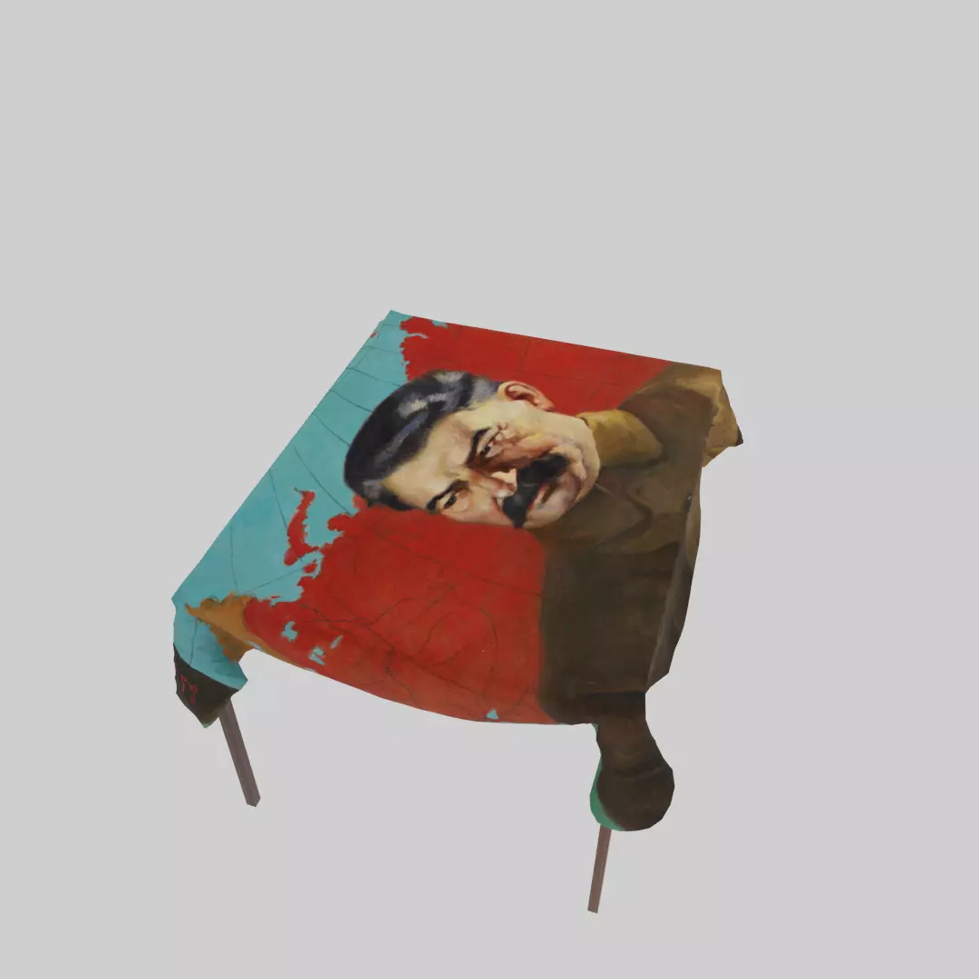Joseph Stalin table Low-poly 3D model_0