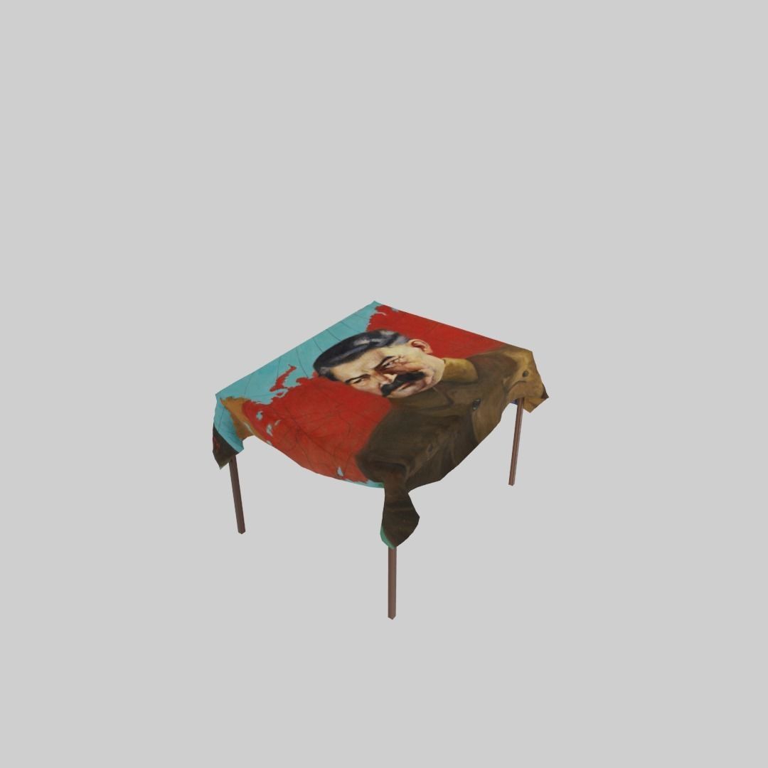 Joseph Stalin table Low-poly 3D model_4