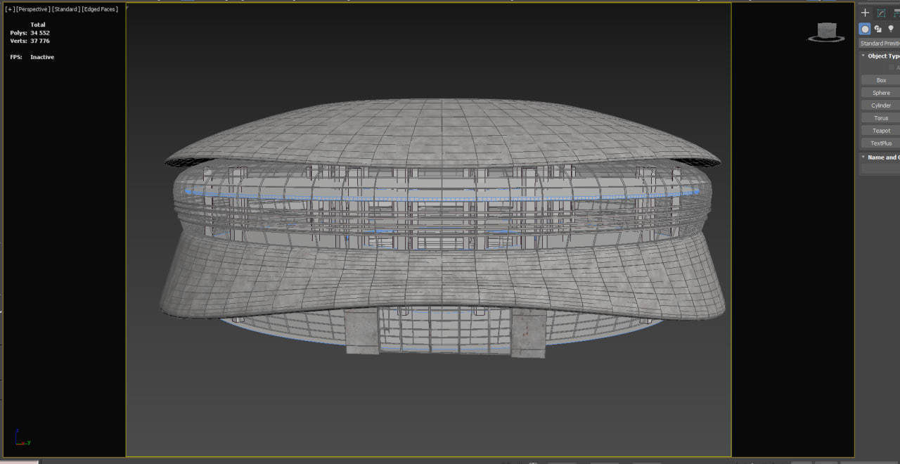 Building offices Low-poly 3D model_2