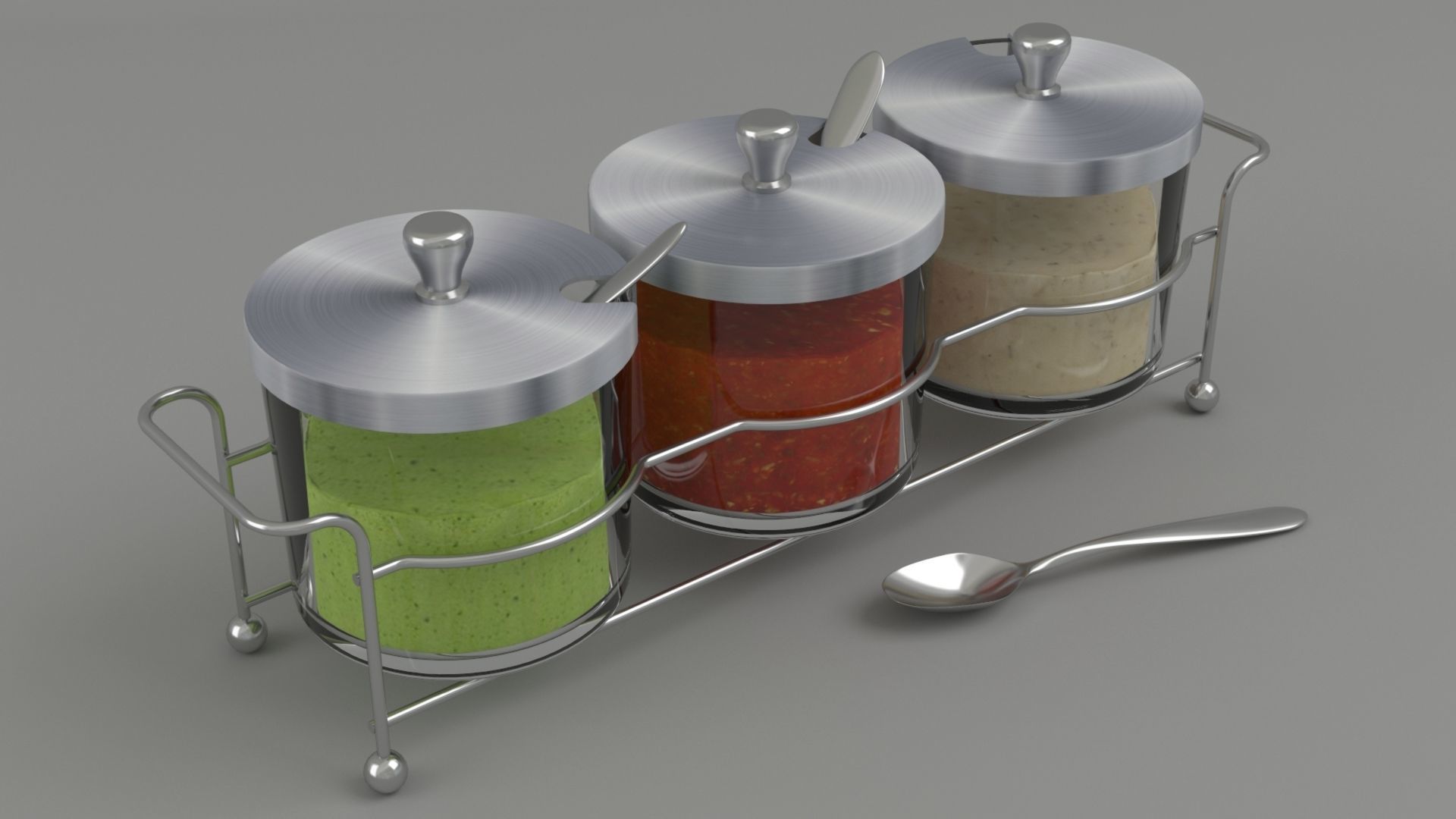 Collection of high-quality models of sets for spices and sauces 3D model_2