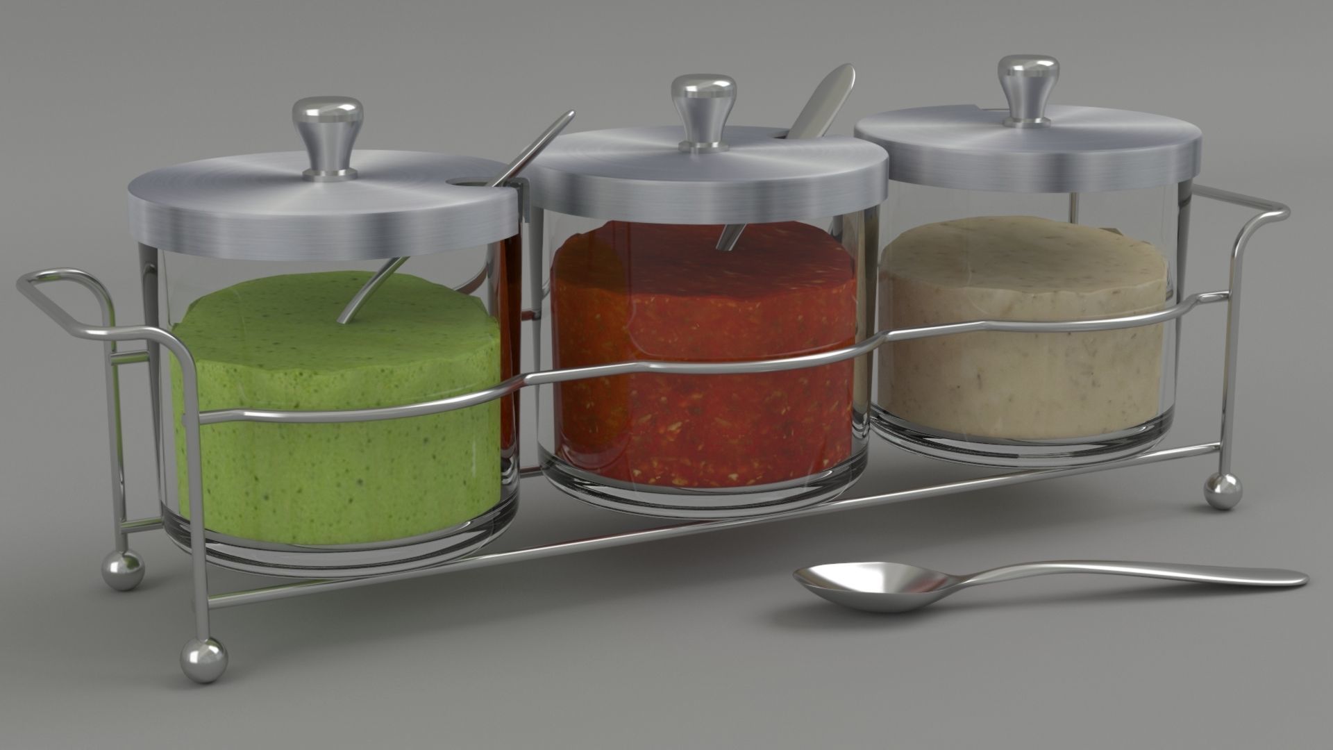 Collection of high-quality models of sets for spices and sauces 3D model_3