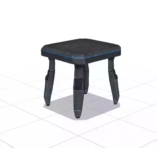 Low polygon sci-fi table  clean sharpy