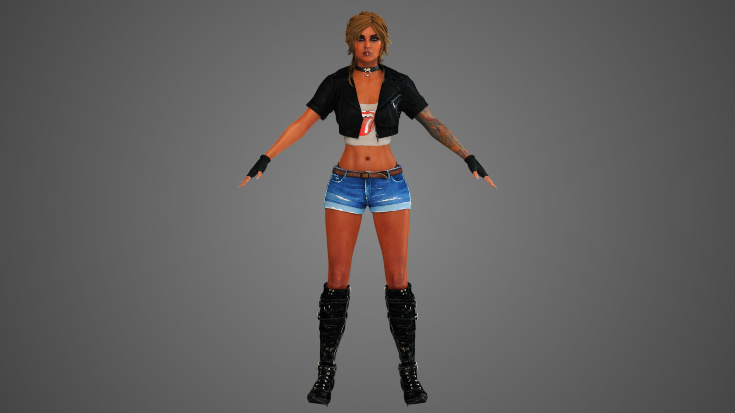 Rocker Girl 3D model_4