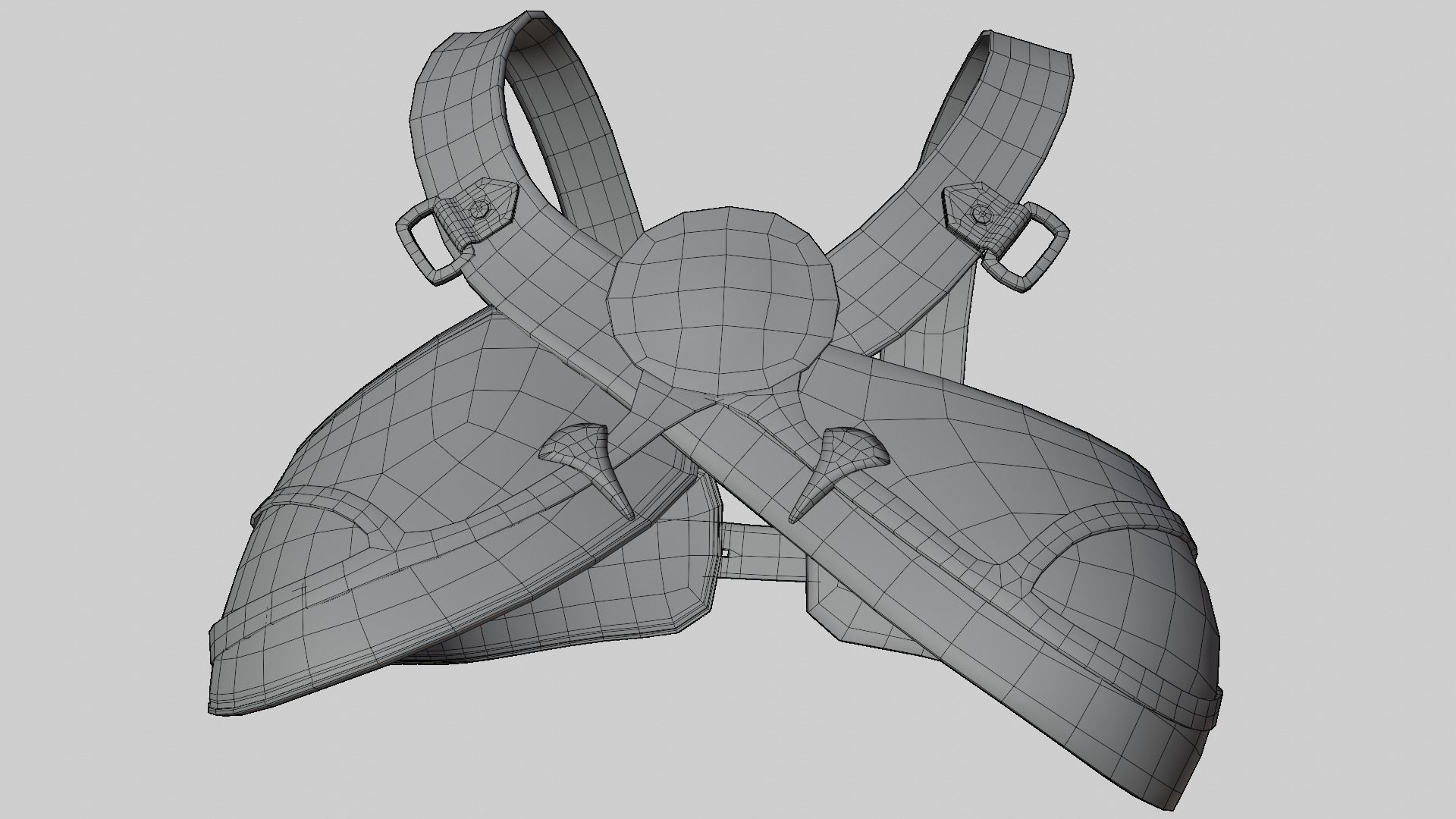 Brown Breast Armor Light Top female asset Low-poly 3D model_6