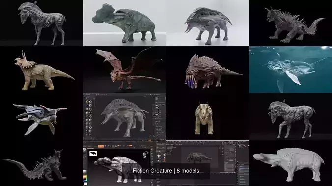 Fiction Creature 3D Model Collection