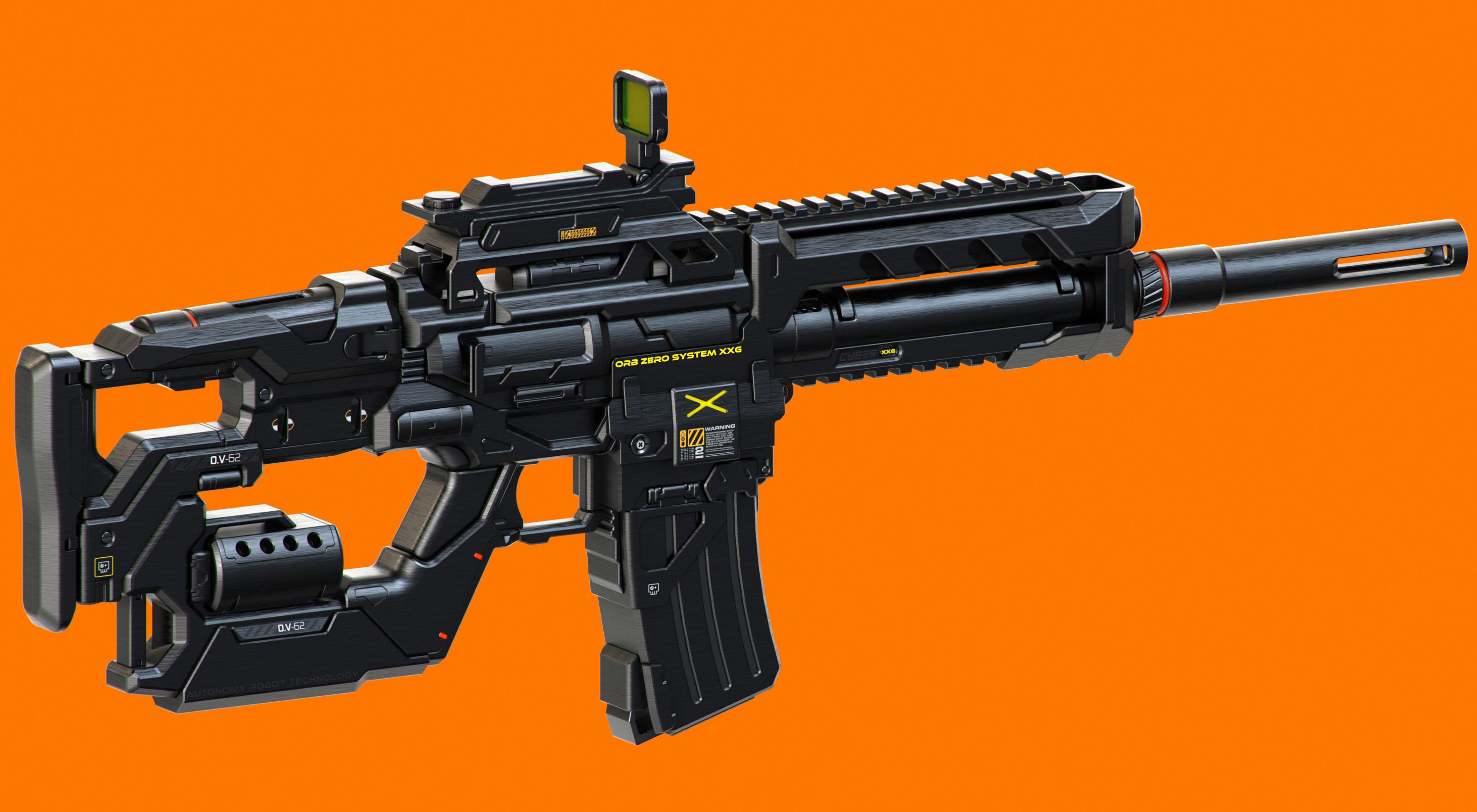 Sci-Fi Rifles Set Kitbash and Biomutant 3D model_7