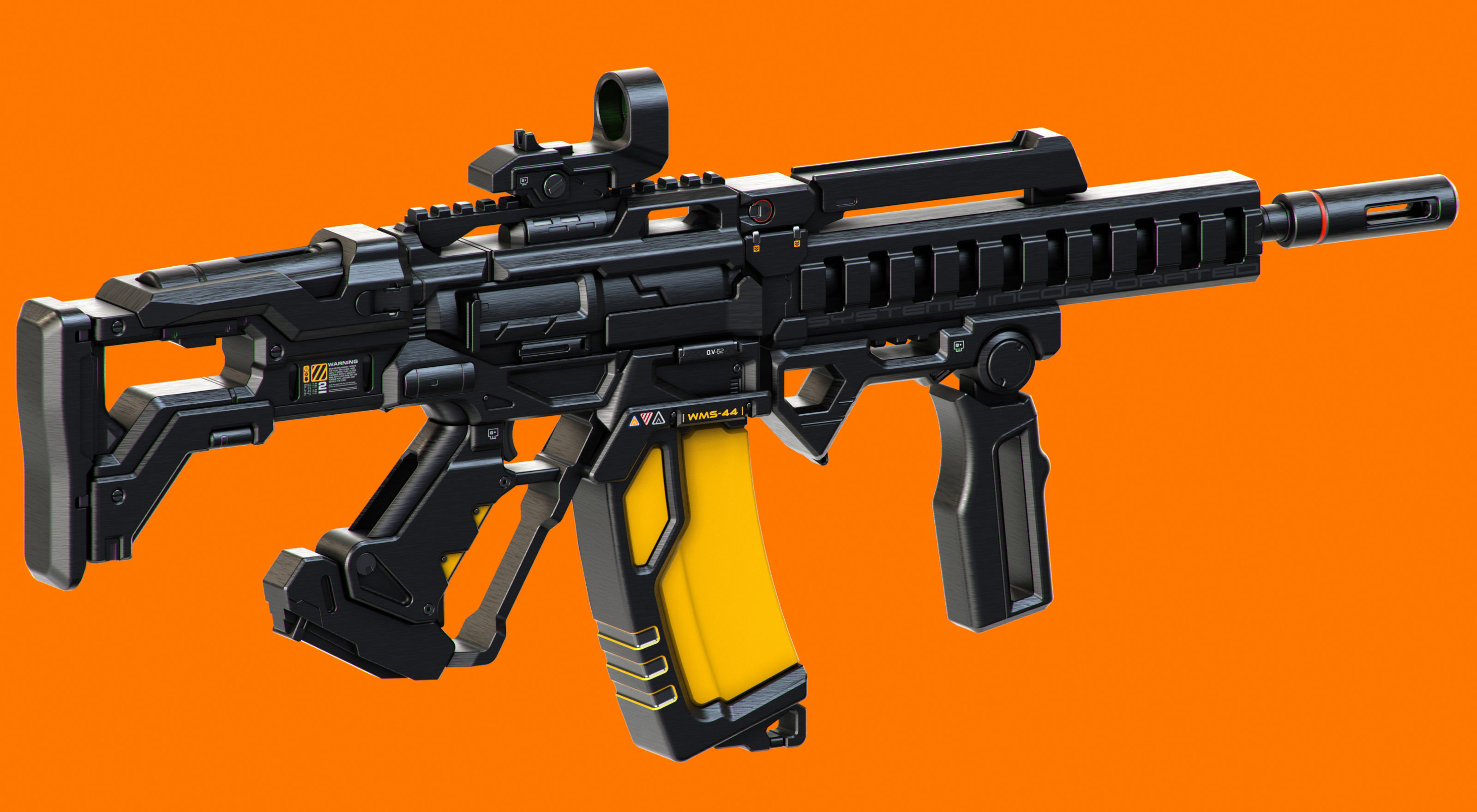 Sci-Fi Rifles Set Kitbash and Biomutant 3D model_6