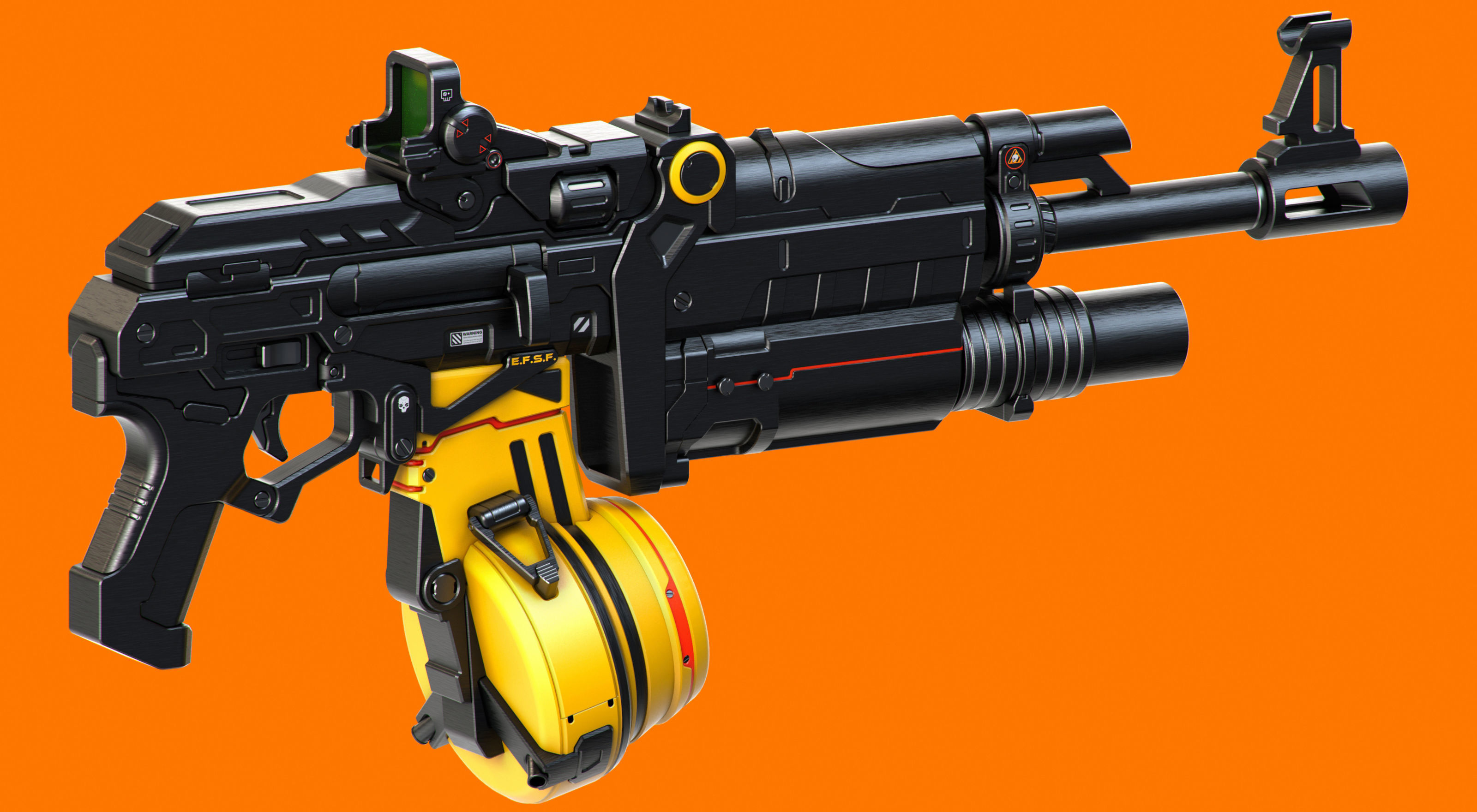 Sci-Fi Rifles Set Kitbash and Biomutant 3D model_4