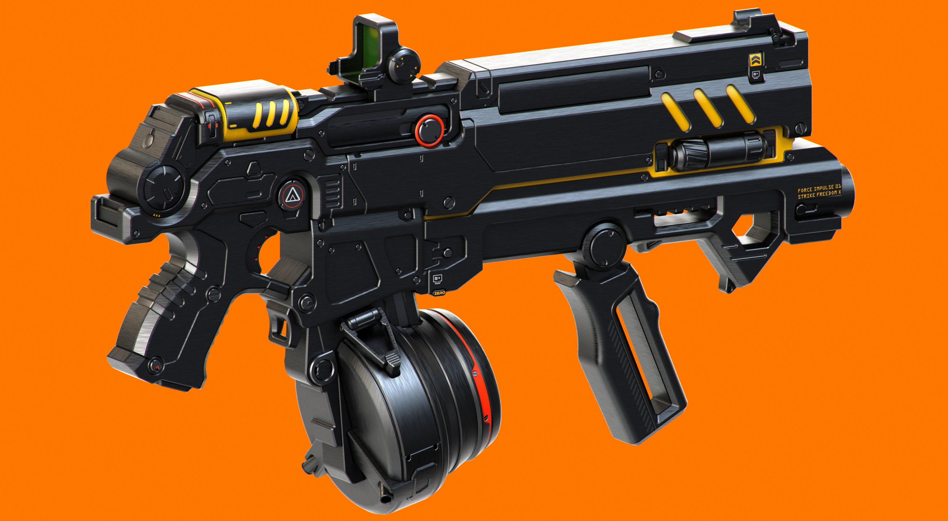 Sci-Fi Rifles Set Kitbash and Biomutant 3D model_5