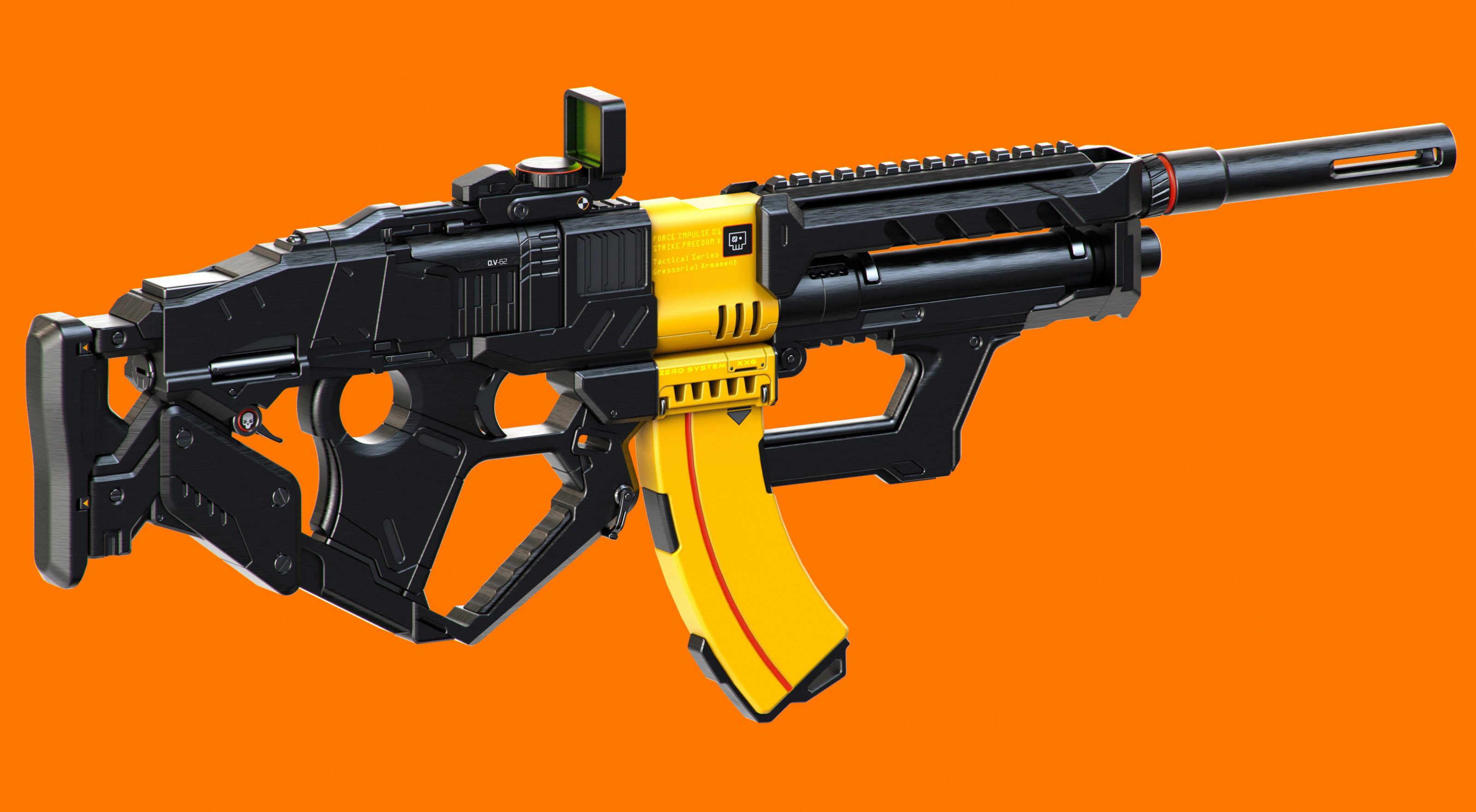 Sci-Fi Rifles Set Kitbash and Biomutant 3D model_2