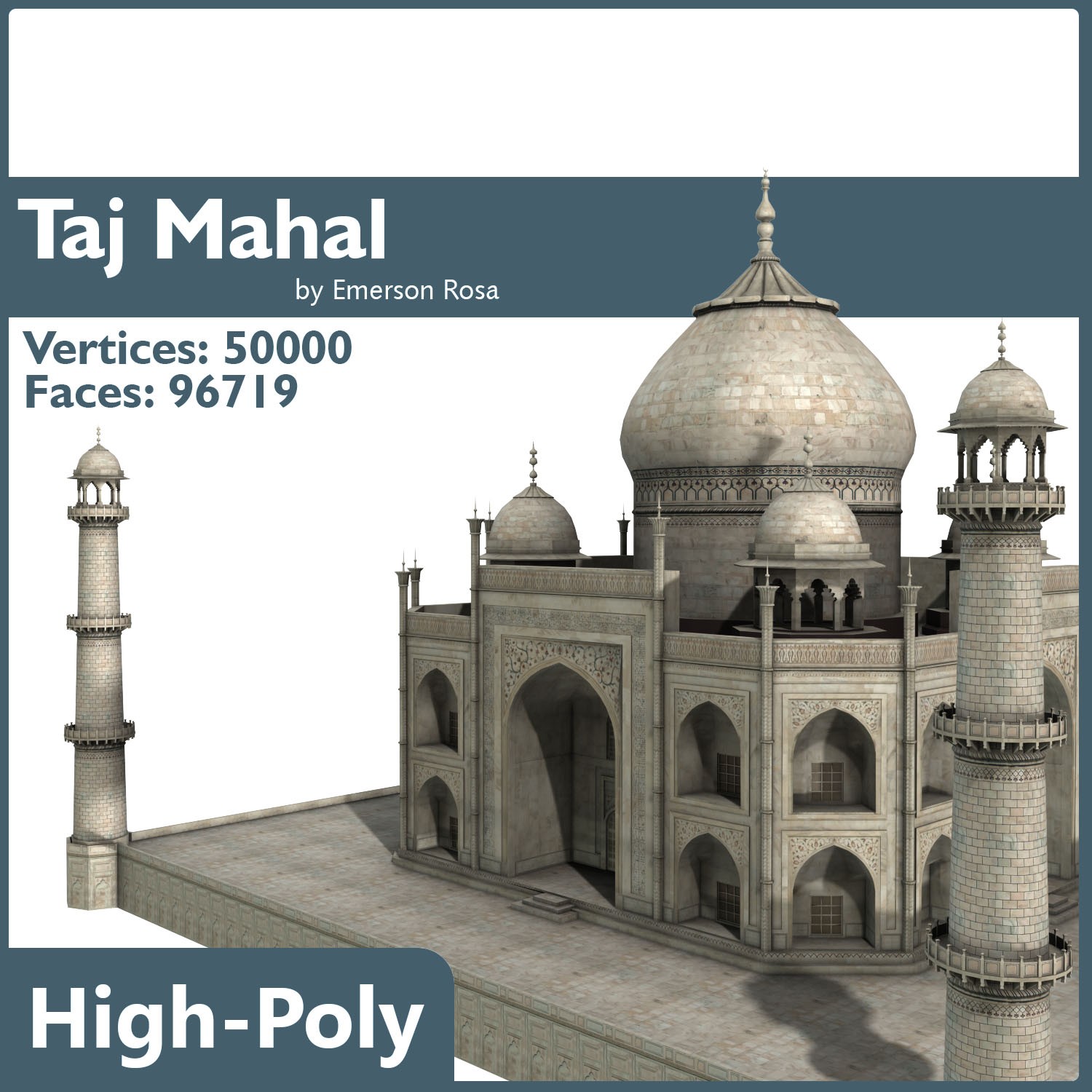 Taj Mahal Low-poly 3D model_12