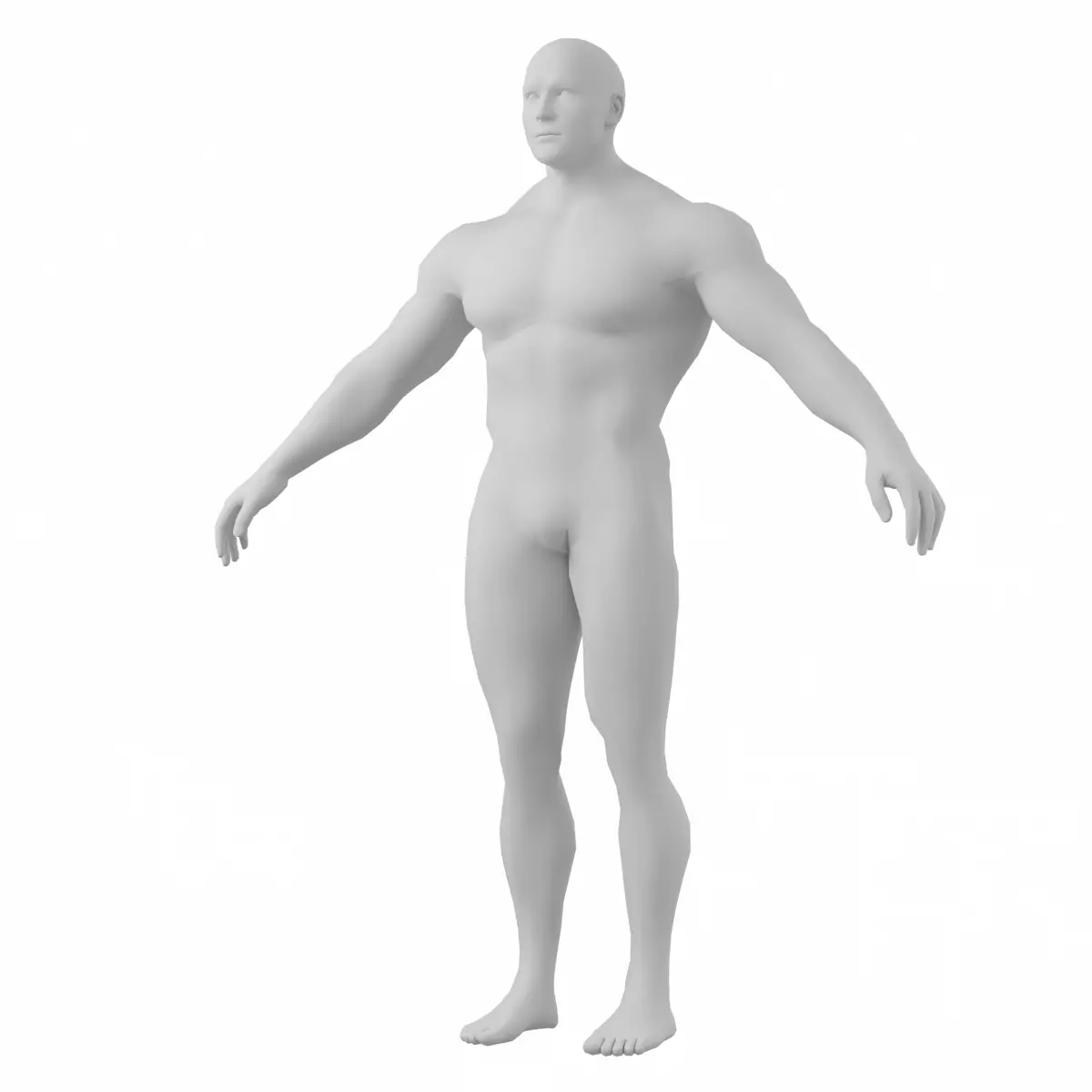 Bodybuilder Male Base Mesh in A-Pose 3D model