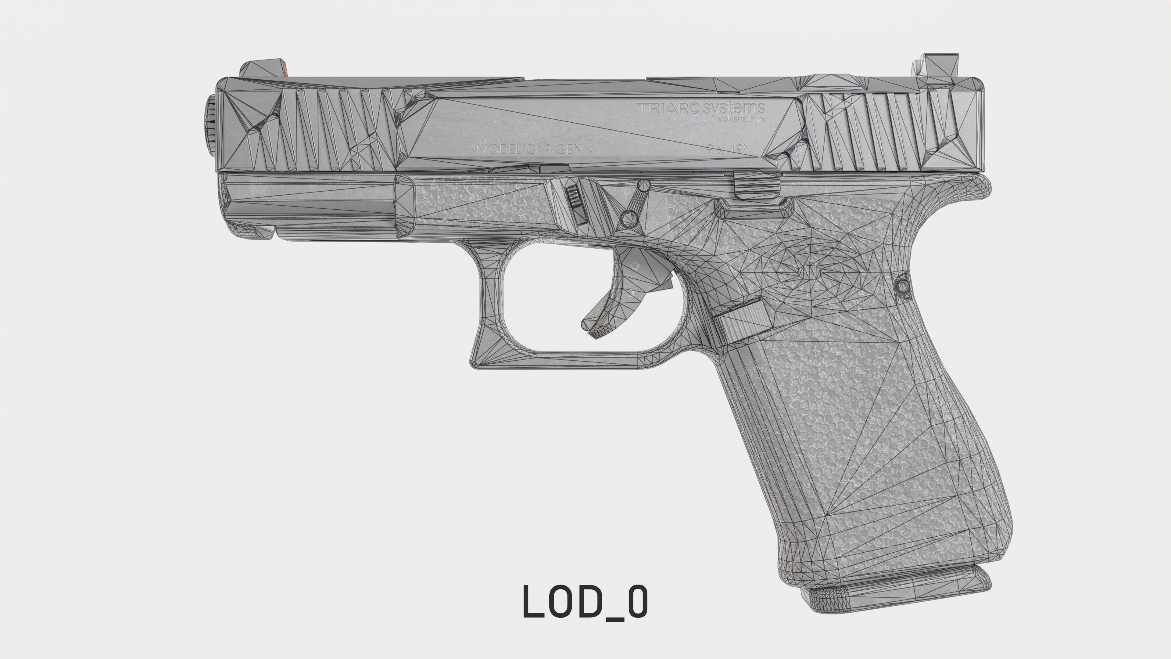 TRIARC Systems Glock 19 9mm Handgun Low-poly 3D model_33