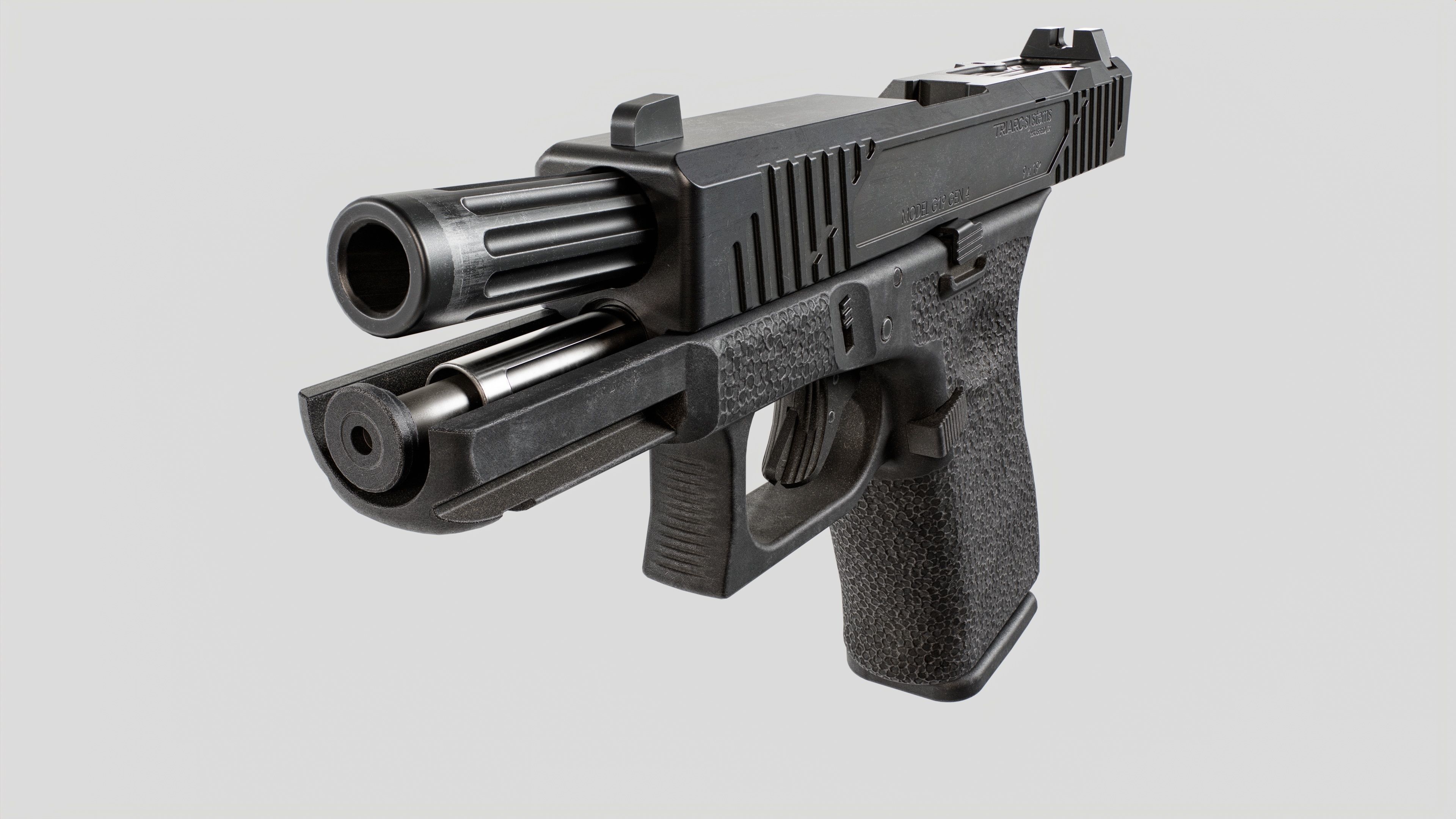 TRIARC Systems Glock 19 9mm Handgun Low-poly 3D model_16