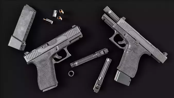 TRIARC Systems Glock 19 9mm Handgun Low-poly 3D model