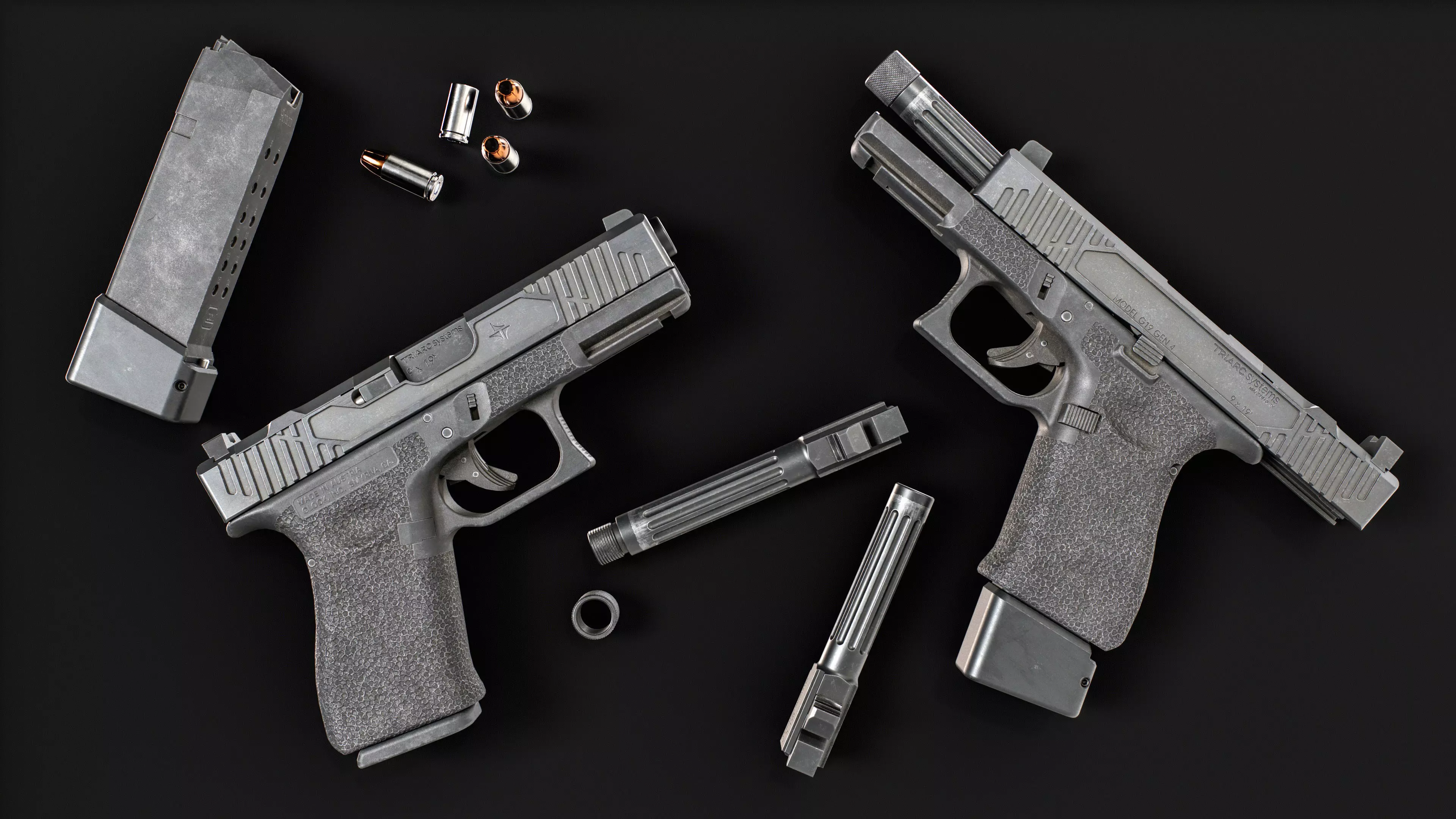 TRIARC Systems Glock 19 9mm Handgun Low-poly 3D model_0