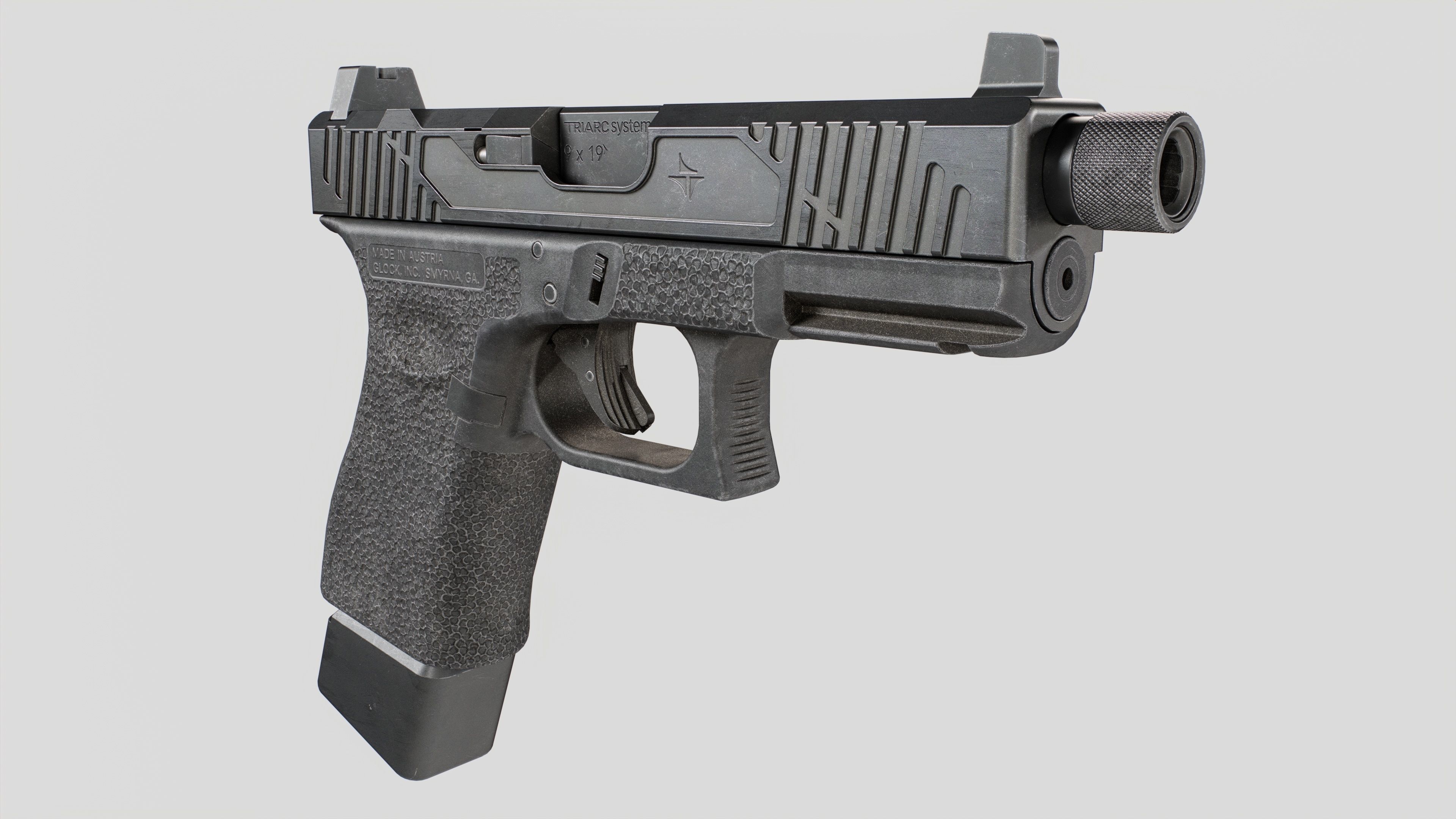 TRIARC Systems Glock 19 9mm Handgun Low-poly 3D model_13