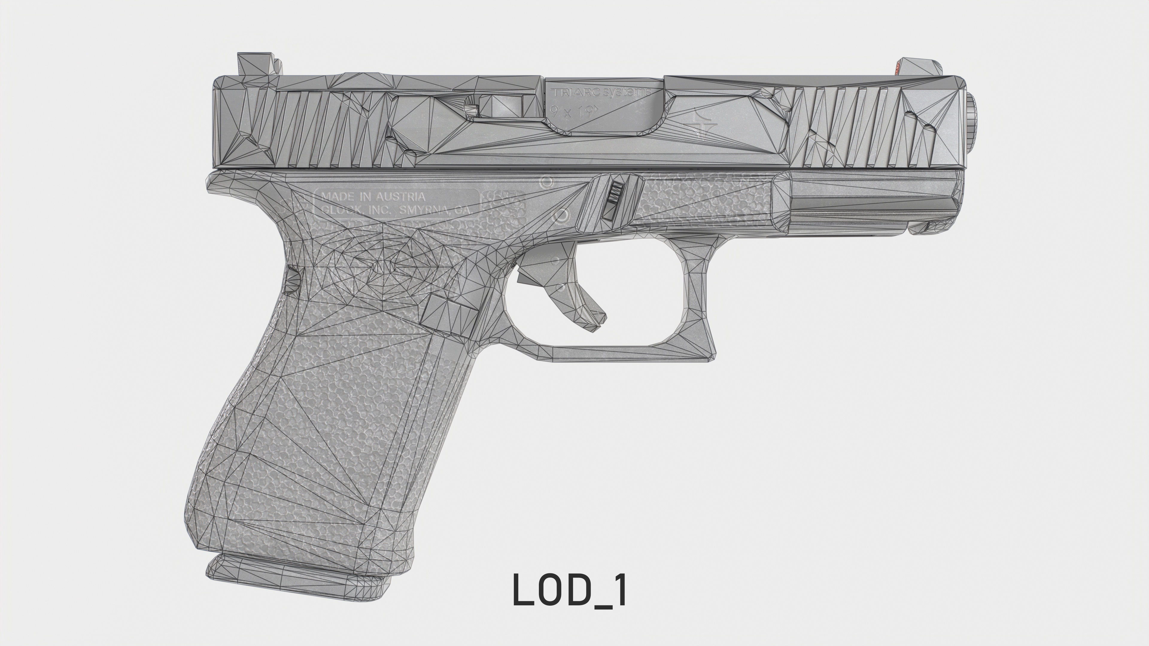 TRIARC Systems Glock 19 9mm Handgun Low-poly 3D model_32