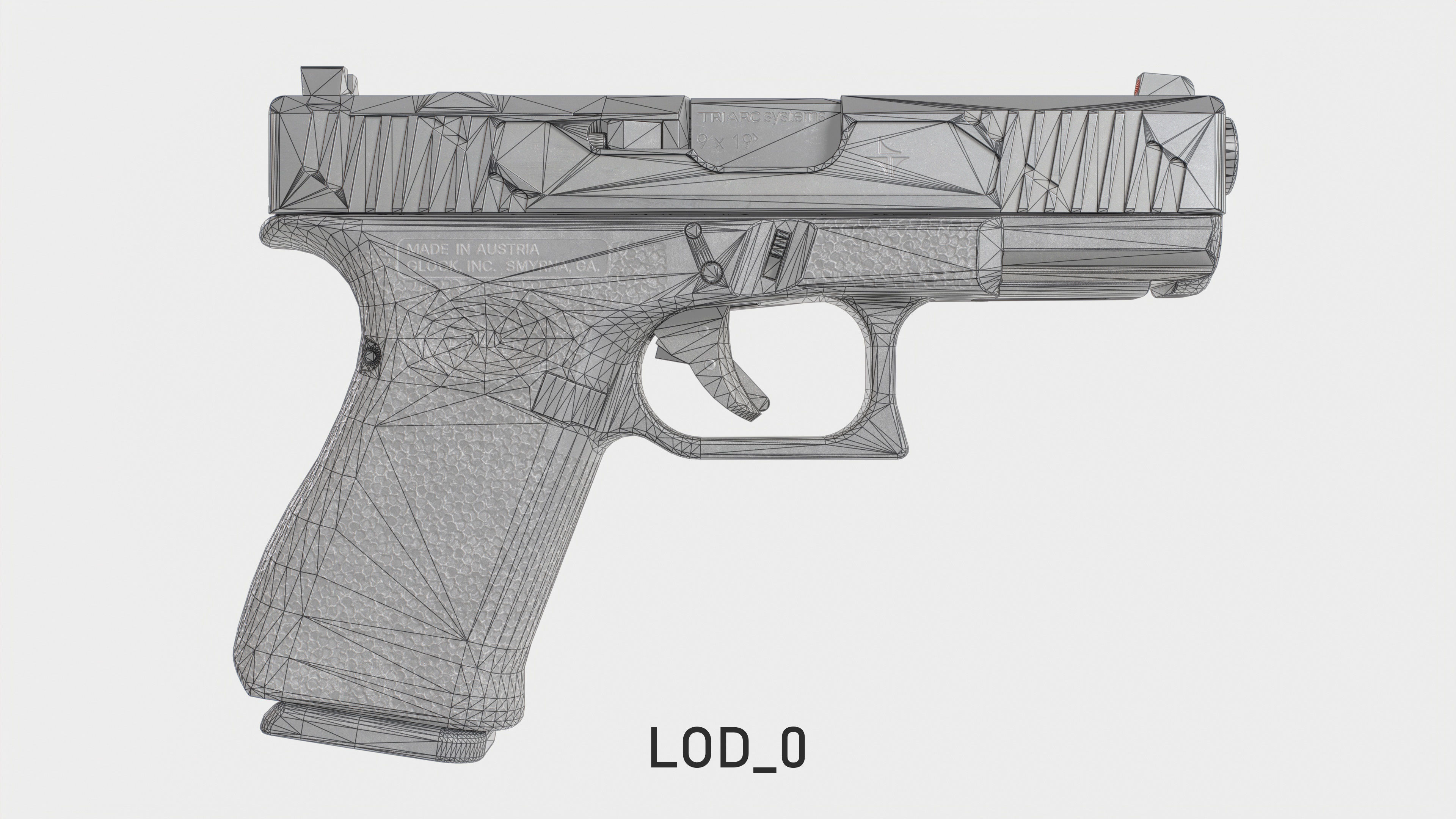 TRIARC Systems Glock 19 9mm Handgun Low-poly 3D model_31