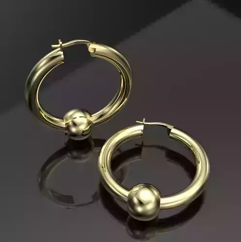 hoop earings with enhancer balls 3D print model