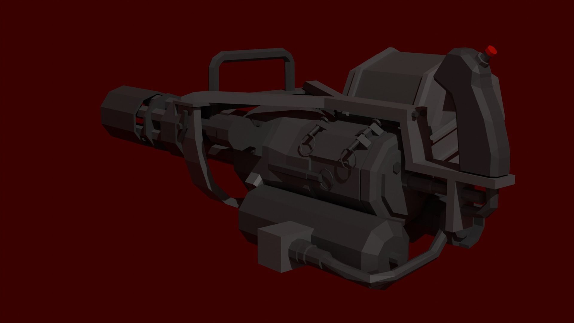 M-134 Minigun lowpoly Low-poly 3D model_3