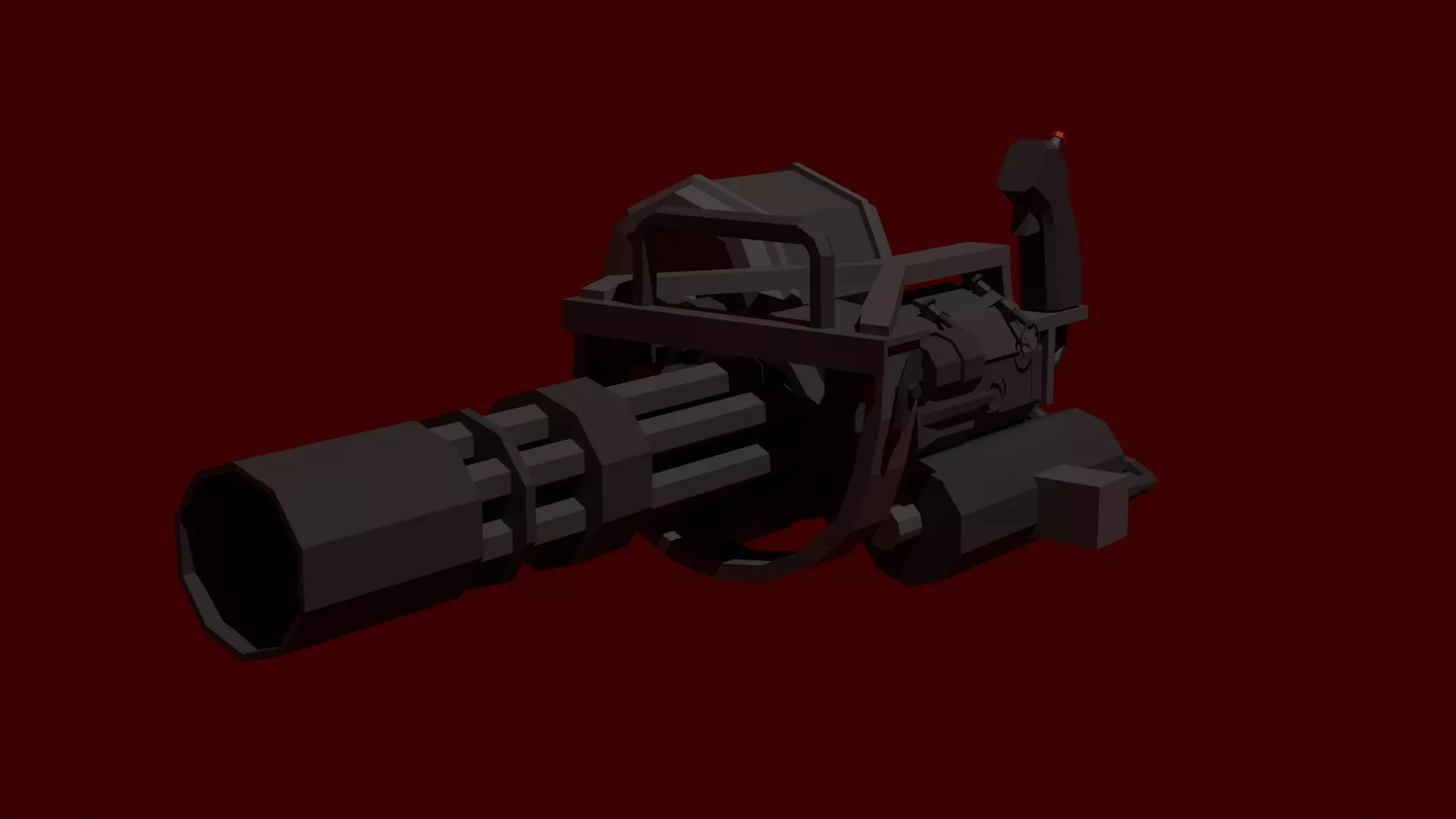 M-134 Minigun lowpoly Low-poly 3D model_0