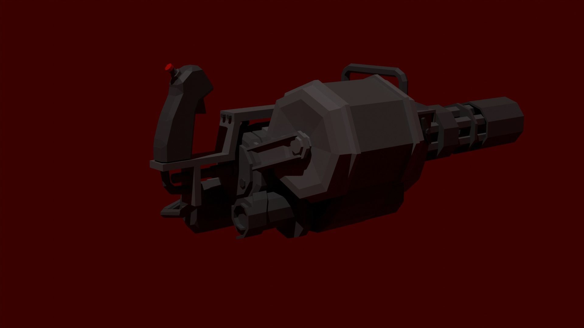 M-134 Minigun lowpoly Low-poly 3D model_2