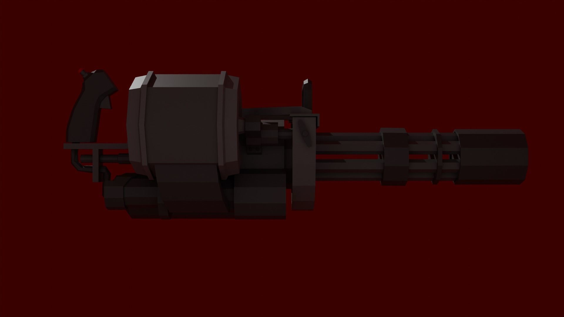 M-134 Minigun lowpoly Low-poly 3D model_8