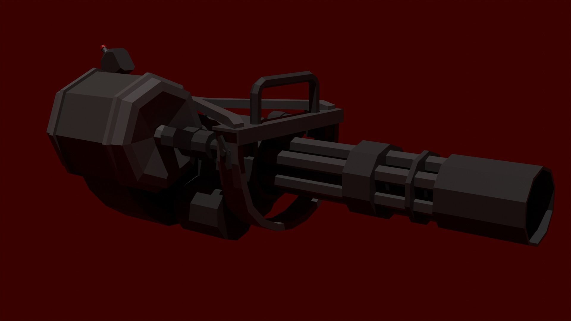 M-134 Minigun lowpoly Low-poly 3D model_1