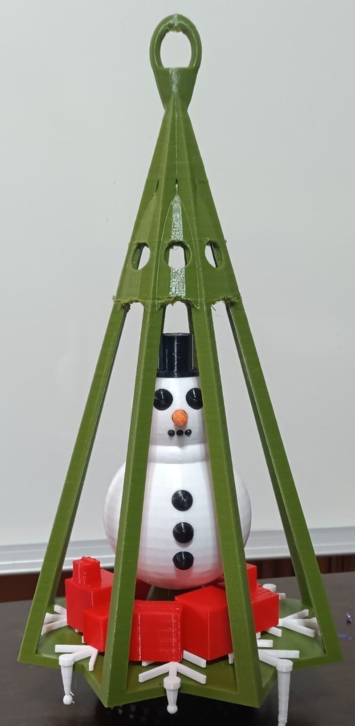 Christmas Snowman in Tree Ornament 3D print model_3