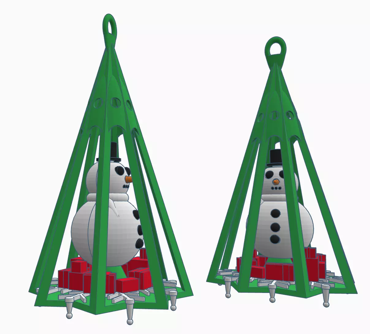 Christmas Snowman in Tree Ornament 3D print model_0