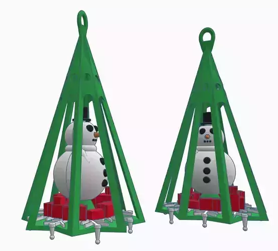 Christmas Snowman in Tree Ornament 3D print model
