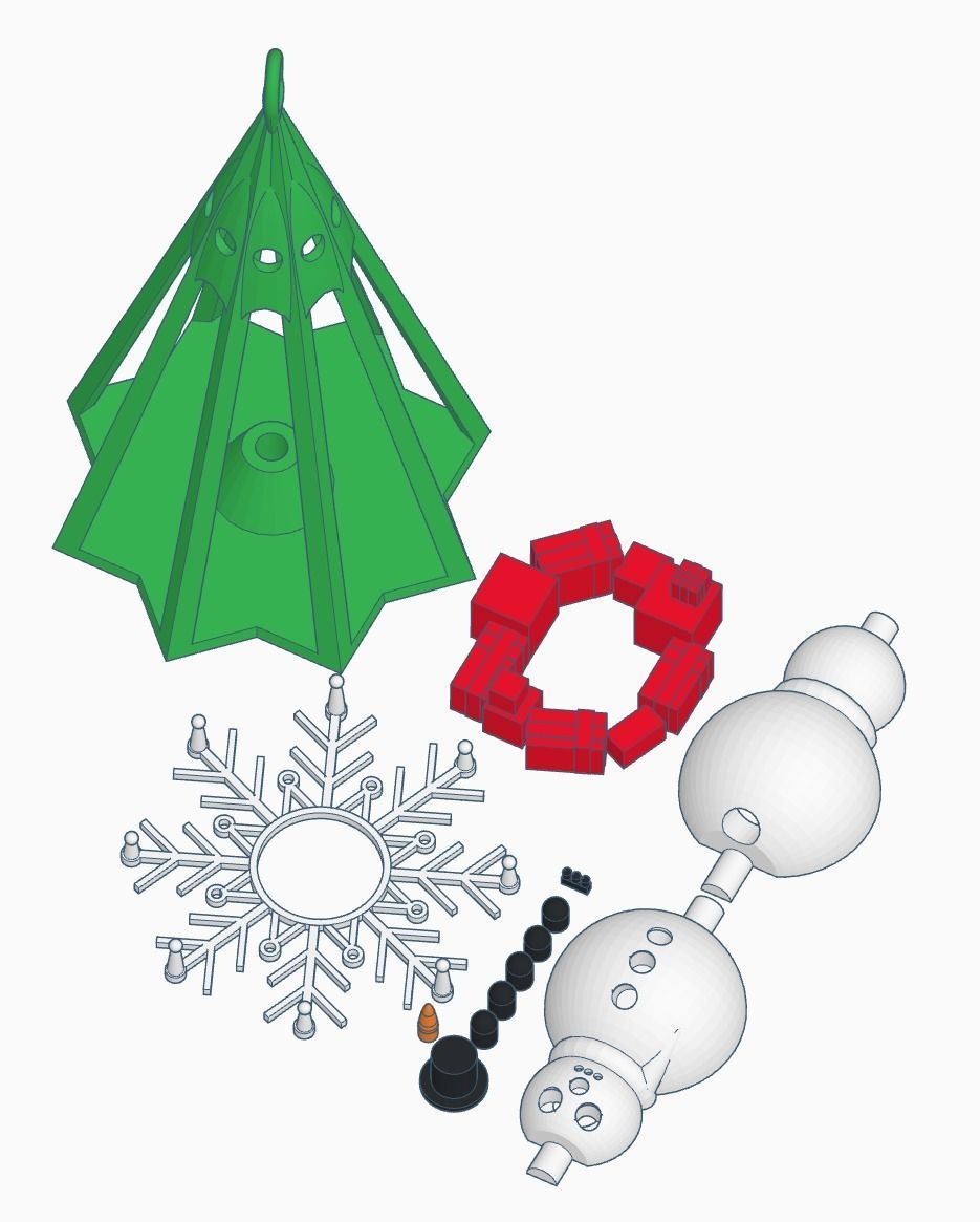 Christmas Snowman in Tree Ornament 3D print model_2