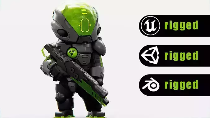  TROOPER ALIENWARE  Rigged for Unreal Engine - Unity - MIXAMO 3D model