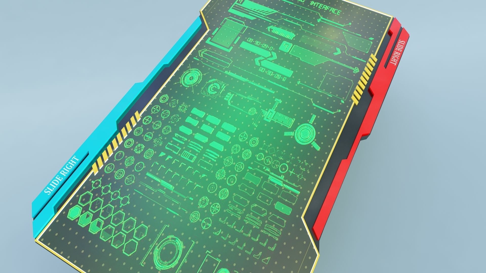 Sci Fi Tablet Low-poly 3D model_9