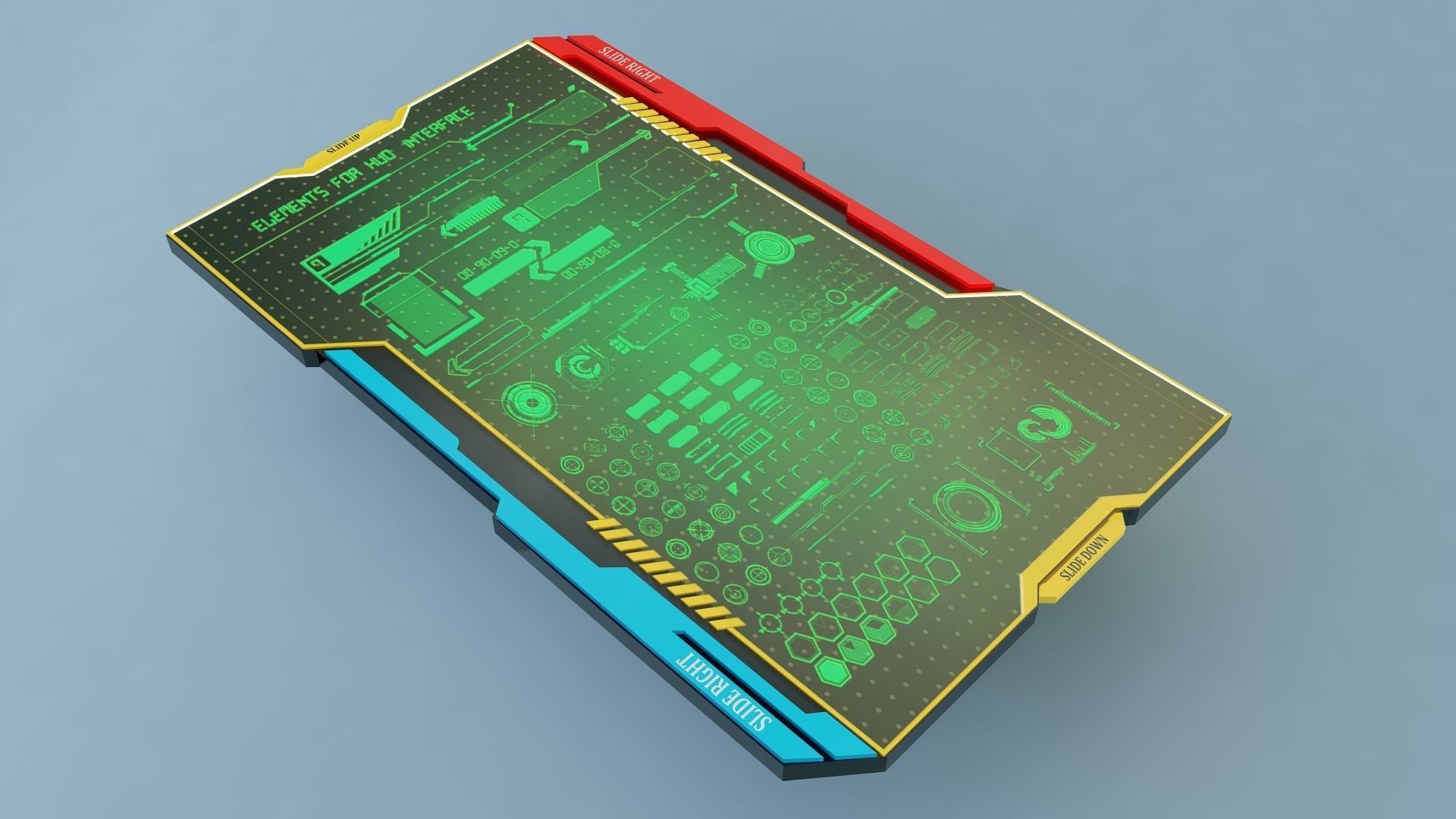 Sci Fi Tablet Low-poly 3D model_11