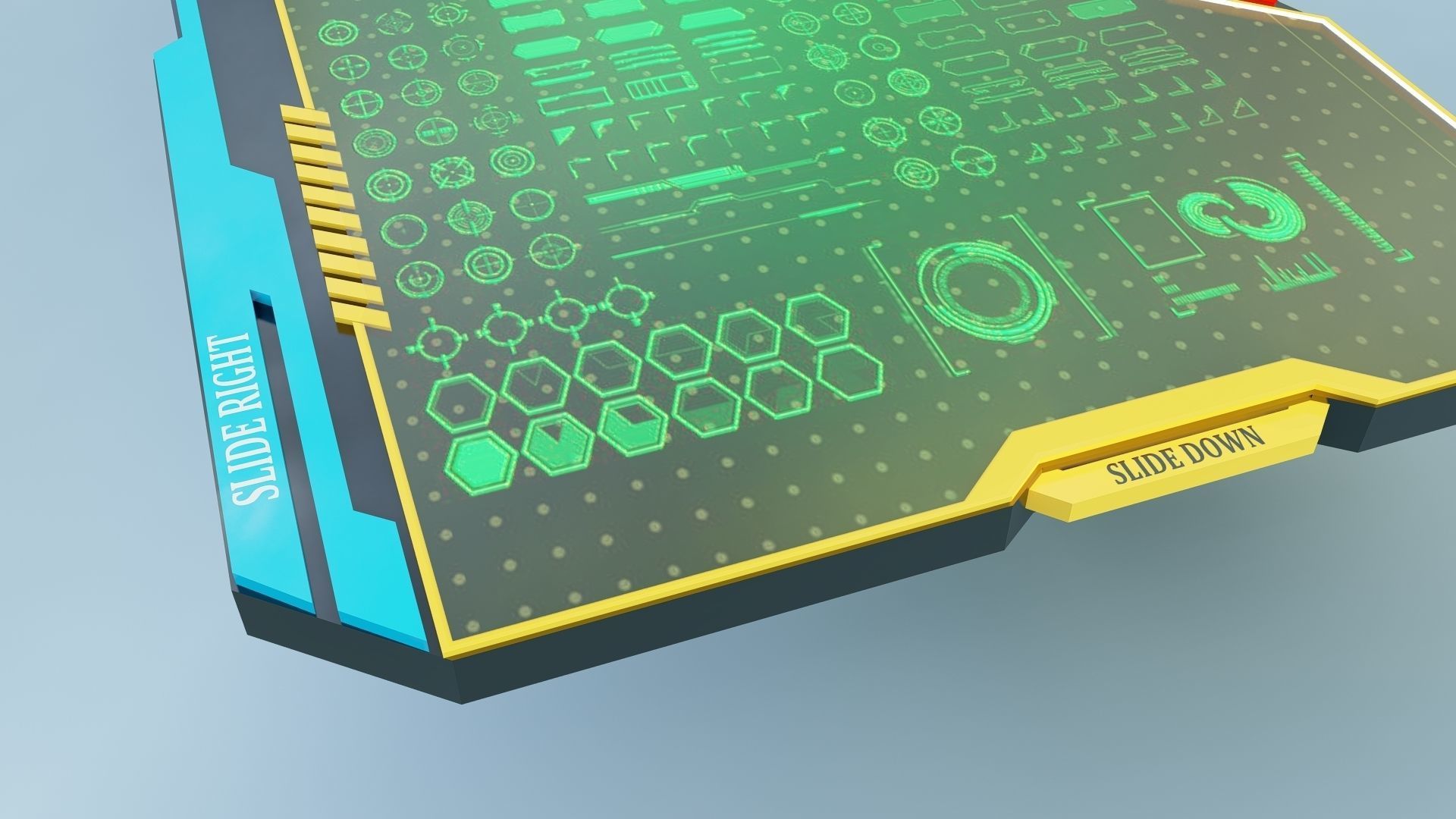 Sci Fi Tablet Low-poly 3D model_10