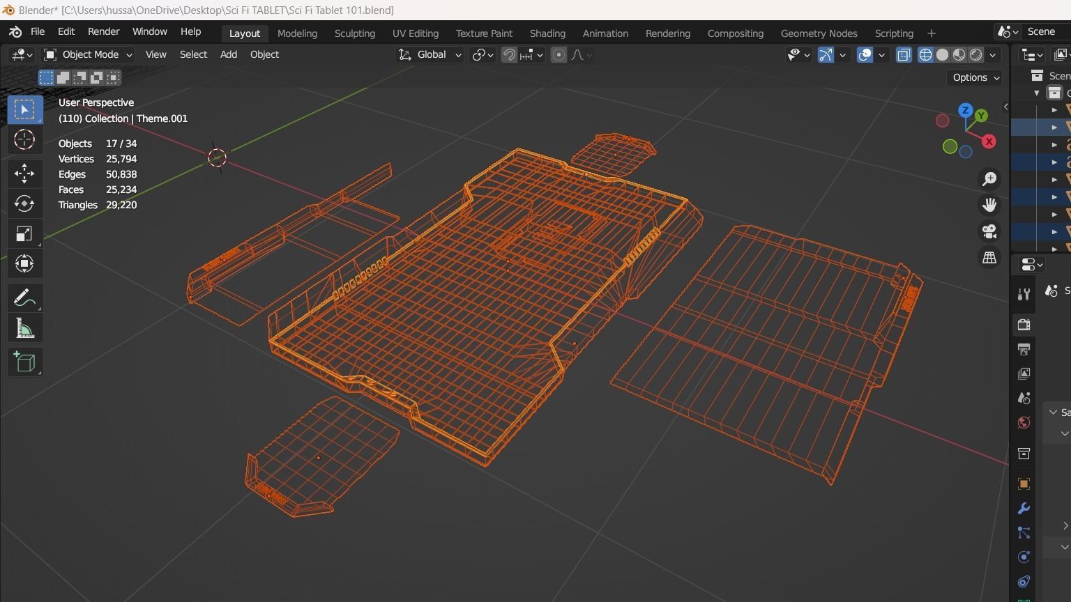 Sci Fi Tablet Low-poly 3D model_13