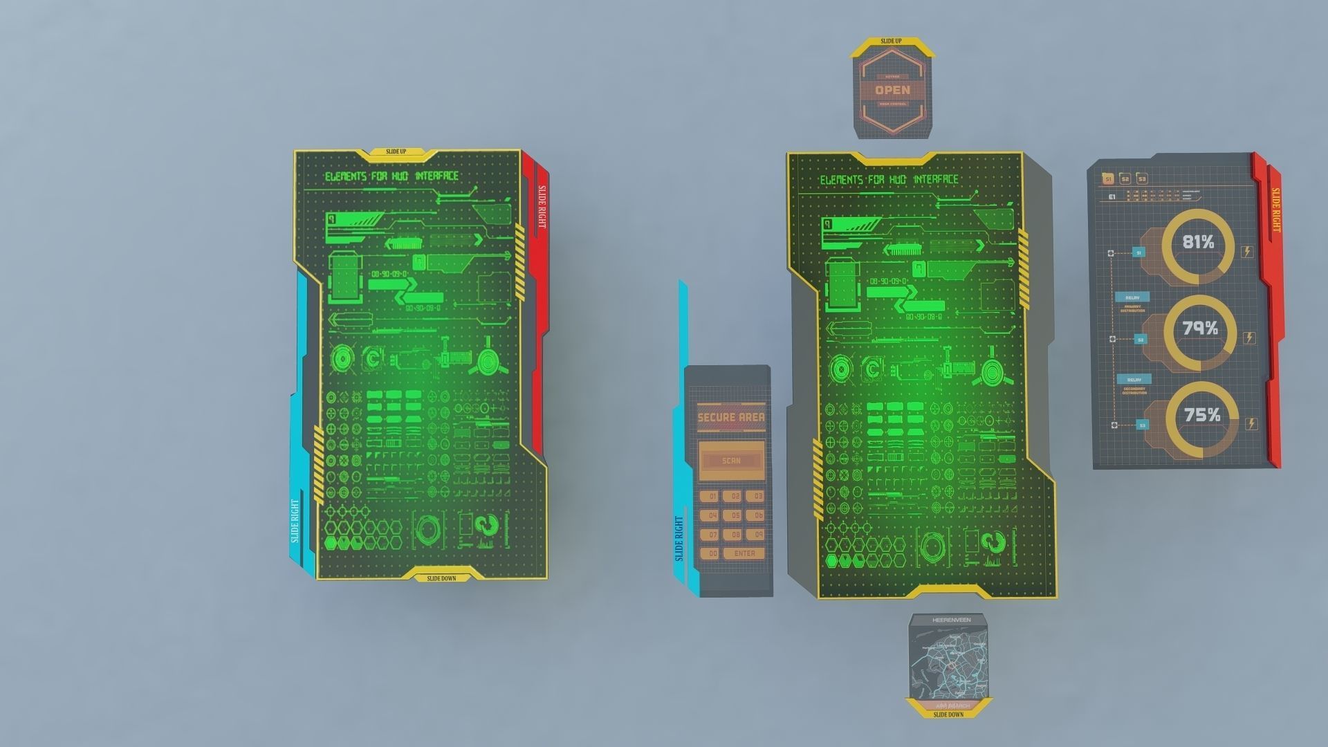 Sci Fi Tablet Low-poly 3D model_12