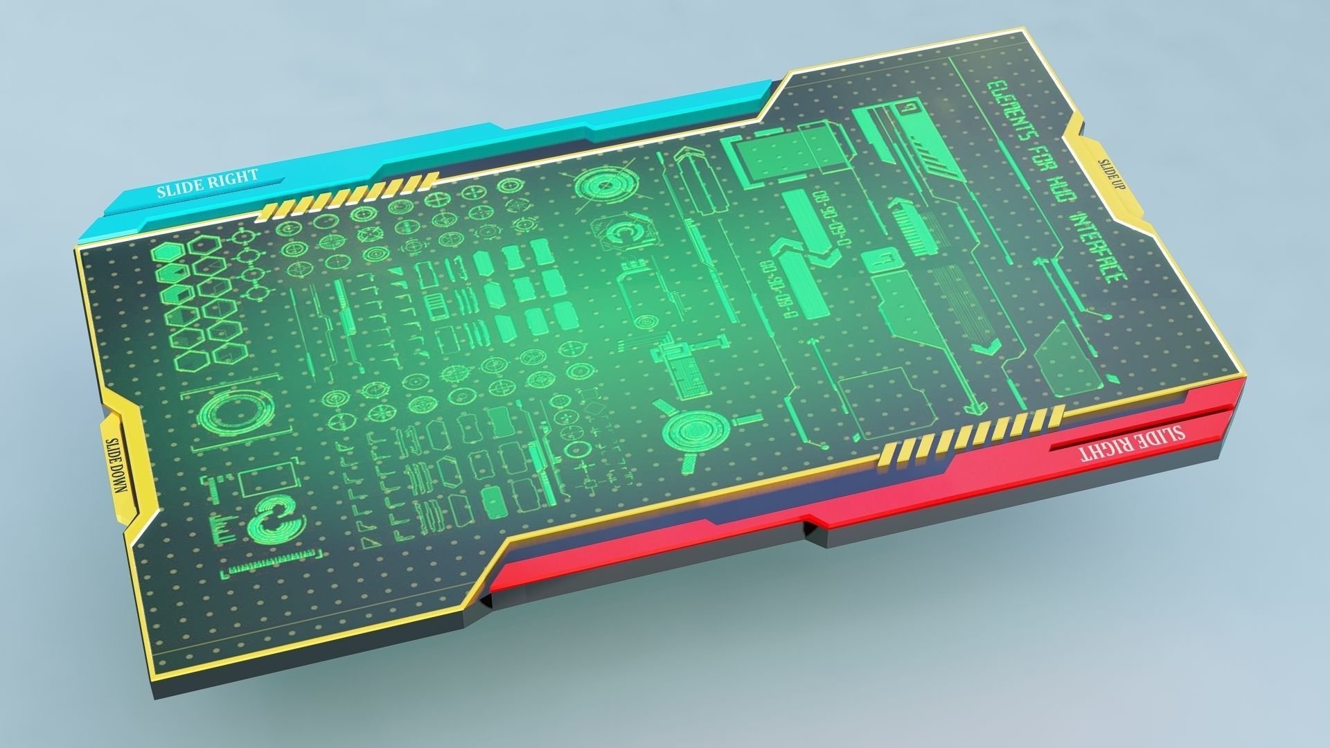 Sci Fi Tablet Low-poly 3D model_8