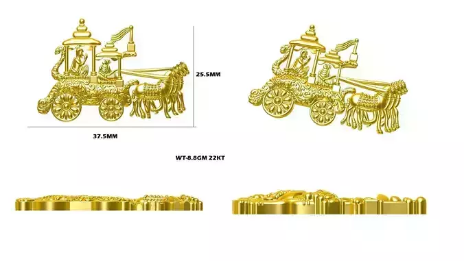 Krishna Arjuna Chariot Bhagwad Geeta 3D print model 3D print model