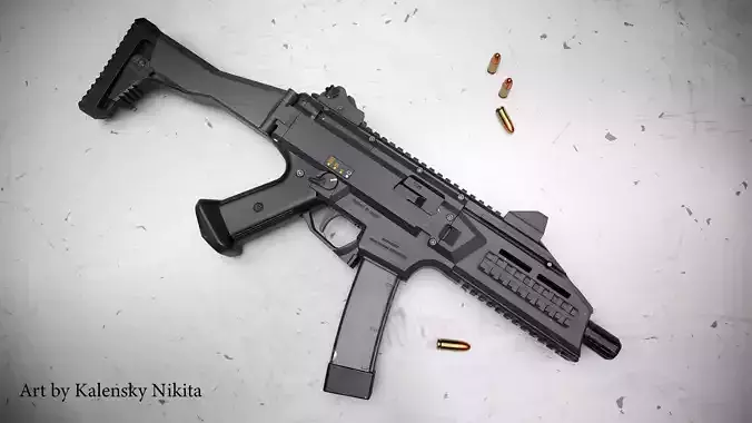 Scorpion Evo 3 A1 Low-poly 3D model