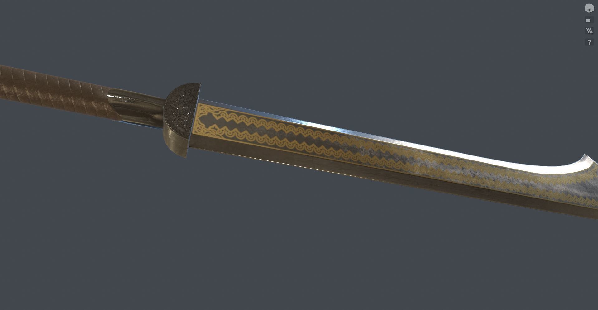 Medieval swords  for  games 3D model_11