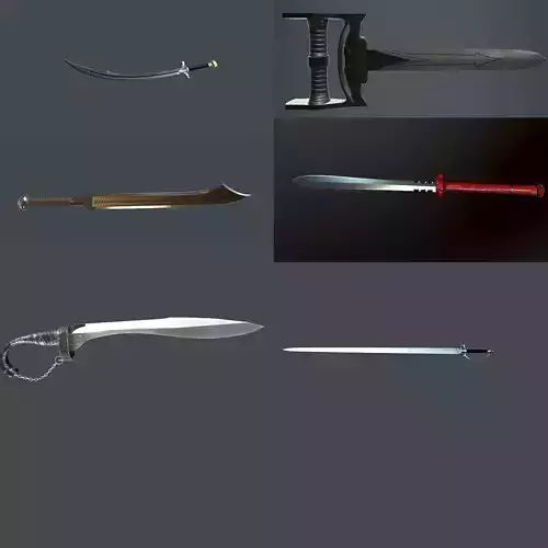 Medieval swords  for  games 3D model