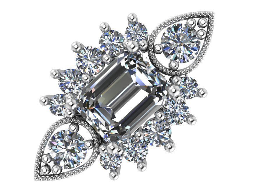 Diamond Cluster Pendant 0602 3D print model_2