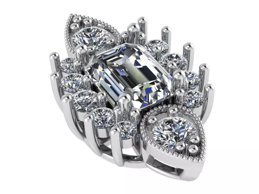 Diamond Cluster Pendant 0602 3D print model_0